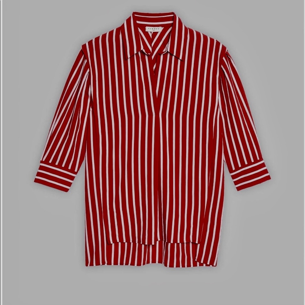 Sandro red striped shirt.